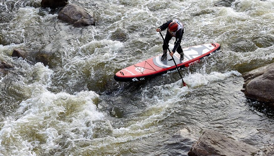 white water paddle boarding